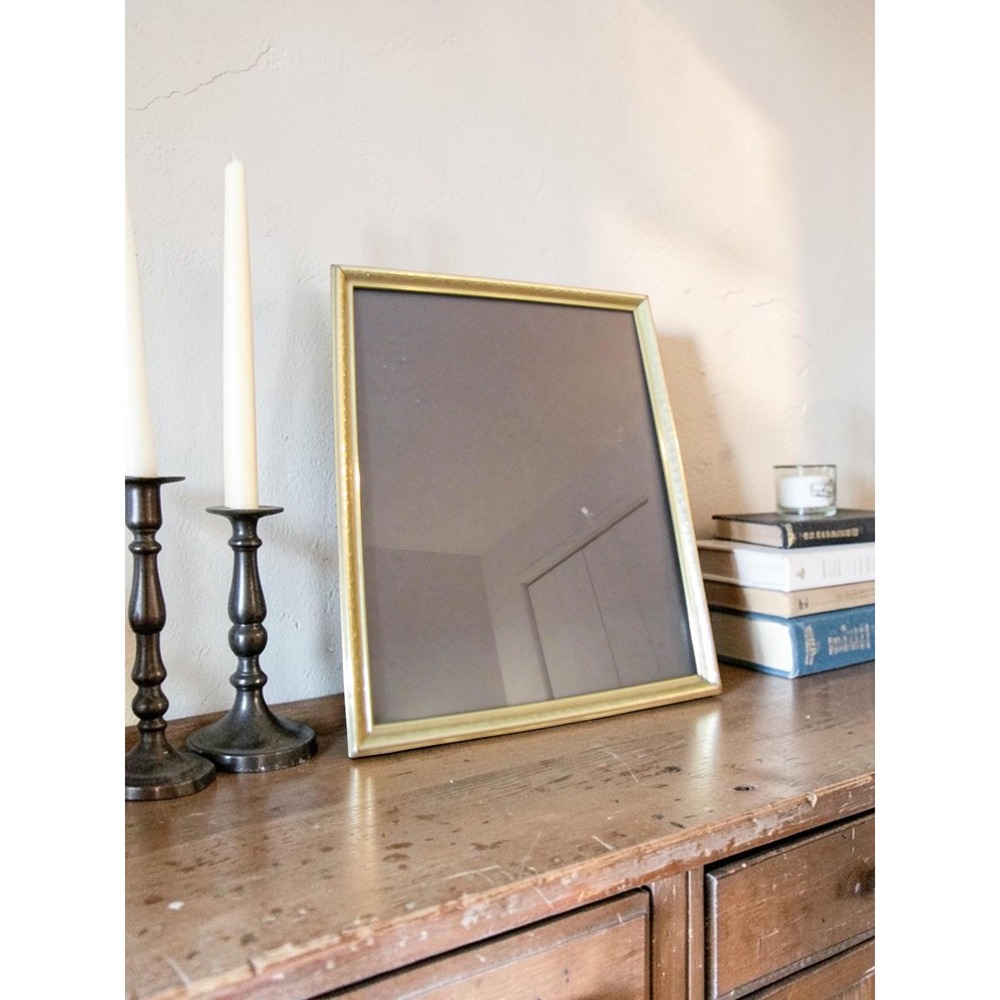 Vintage Gold Brass Photo Frame - 7 1/2" x 9 1/2" Picture Frame